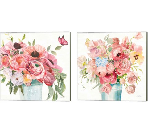 Boho Bouquet 2 Piece Canvas Print Set by James Wiens
