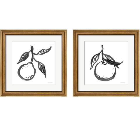 Ink Orange 2 Piece Framed Art Print Set by Sara Zieve Miller