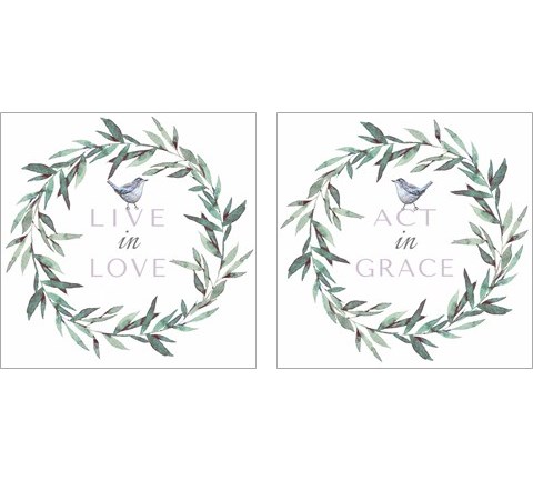 Love & Grace 2 Piece Art Print Set by Elizabeth Tyndall