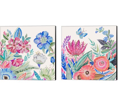 Spring Flower Garden 2 Piece Canvas Print Set by Ani Del Sol