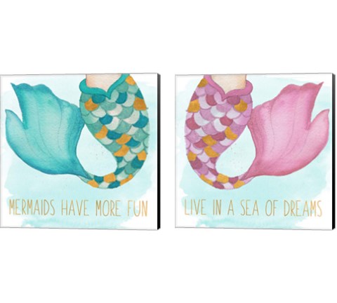 Mermaid Tail 2 Piece Canvas Print Set by Elizabeth Medley