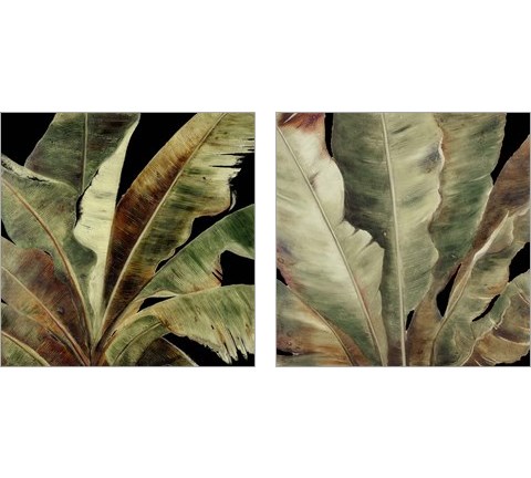 Uraba Palm on Black 2 Piece Art Print Set by Patricia Pinto