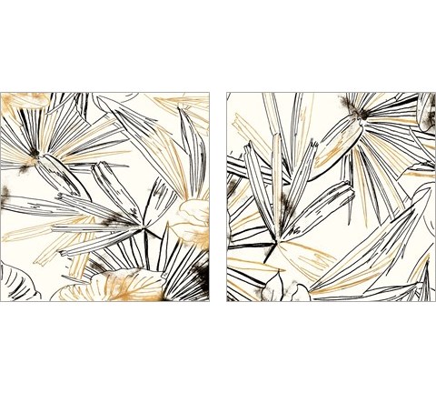 Selva Black And Gold Sketch 2 Piece Art Print Set by Patricia Pinto