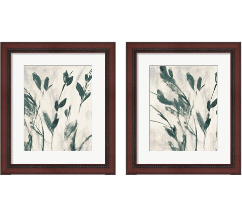 Green Misty Leaves 2 Piece Framed Art Print Set by Lanie Loreth