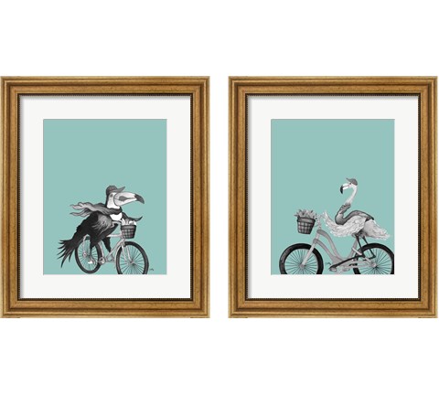 What a Wild Ride on Teal 2 Piece Framed Art Print Set by Elizabeth Medley