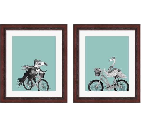 What a Wild Ride on Teal 2 Piece Framed Art Print Set by Elizabeth Medley