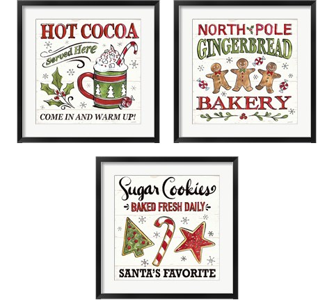 Christmas Treats 3 Piece Framed Art Print Set by Anne Tavoletti