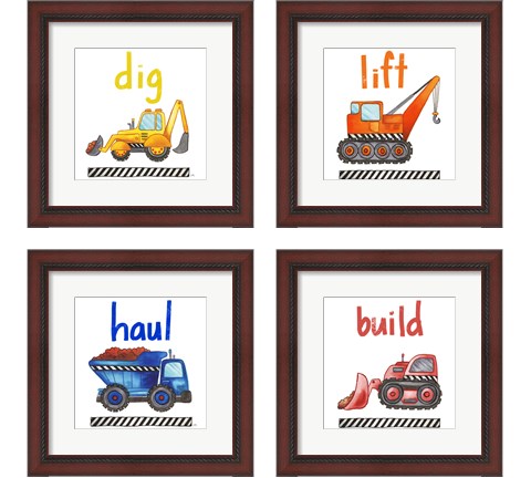 Construction 4 Piece Framed Art Print Set by Elizabeth Medley