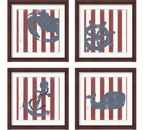 American Coastal 4 Piece Framed Art Print Set by Anna Quach