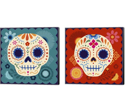 Calaveras  2 Piece Canvas Print Set by Victoria Barnes