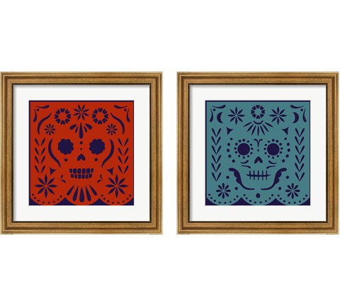 Calaveras  2 Piece Framed Art Print Set by Victoria Barnes