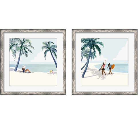 Palm Tree Paradise 2 Piece Framed Art Print Set by Victoria Barnes