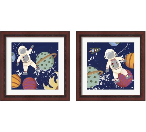 Future Space Explorer  2 Piece Framed Art Print Set by Regina Moore