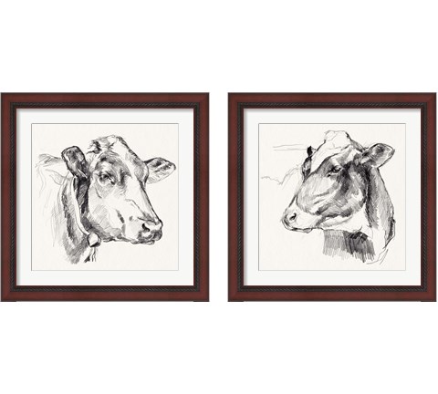 Holstein Portrait Sketch 2 Piece Framed Art Print Set by Jennifer Parker