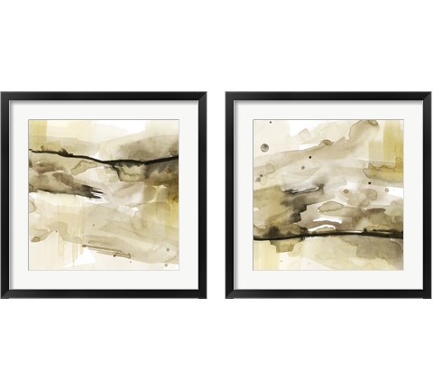 Gold & Chocolate 2 Piece Framed Art Print Set by Grace Popp