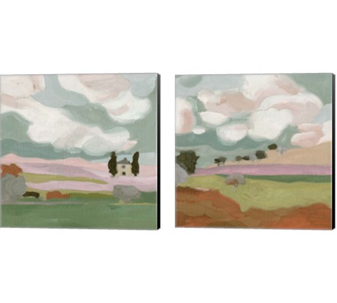 Violet Fields 2 Piece Canvas Print Set by Melissa Wang