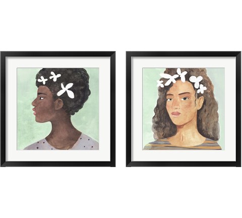 Folk Art Portrait 2 Piece Framed Art Print Set by Annie Warren