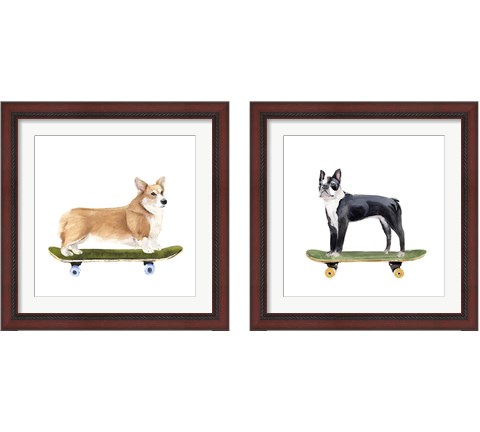 Pups on Wheels 2 Piece Framed Art Print Set by Annie Warren