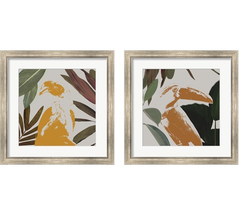 Graphic Tropical Bird  2 Piece Framed Art Print Set by Annie Warren