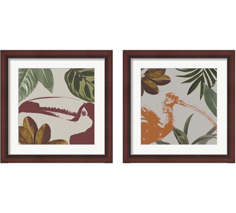 Graphic Tropical Bird  2 Piece Framed Art Print Set by Annie Warren