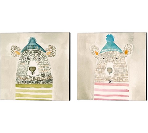 Lids Bear 2 Piece Canvas Print Set by Natalie Timbrook