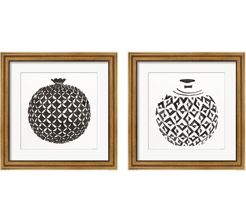 Tile Vase 2 Piece Framed Art Print Set by Stellar Design Studio