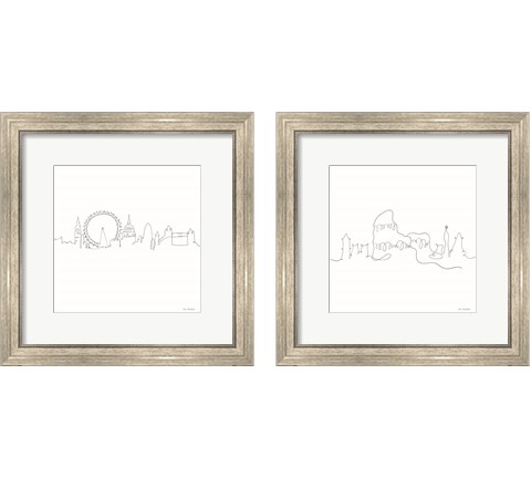 Once Line City 2 Piece Framed Art Print Set by Seven Trees Design