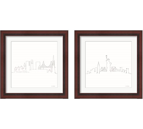 Once Line City 2 Piece Framed Art Print Set by Seven Trees Design