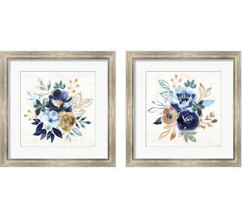 Indigo Splash 2 Piece Framed Art Print Set by Dina June