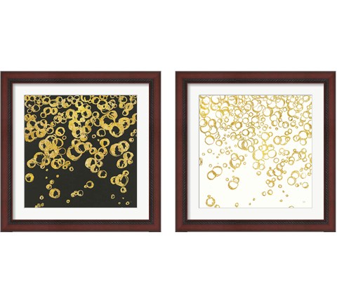 Gold Bubbles 2 Piece Framed Art Print Set by Chris Paschke