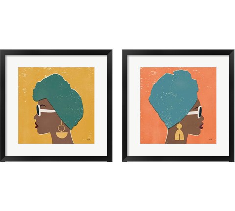 Kenya Couture Bright 2 Piece Framed Art Print Set by Moira Hershey