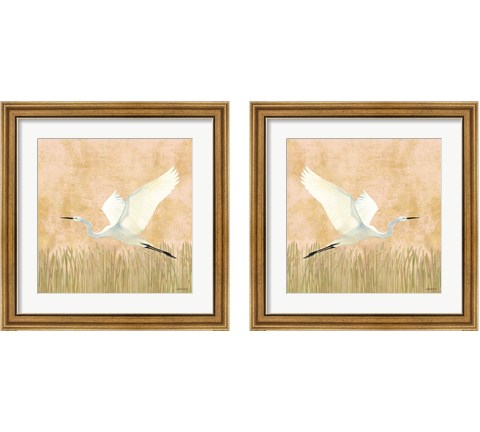 Egret Alighting 2 Piece Framed Art Print Set by Kathrine Lovell