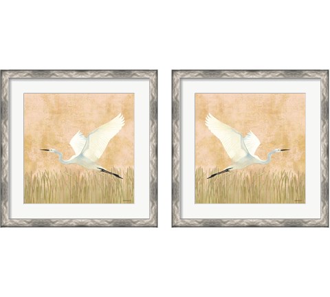 Egret Alighting 2 Piece Framed Art Print Set by Kathrine Lovell