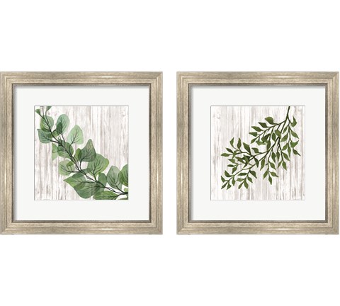 Leaves on White 2 Piece Framed Art Print Set by Cindy Jacobs