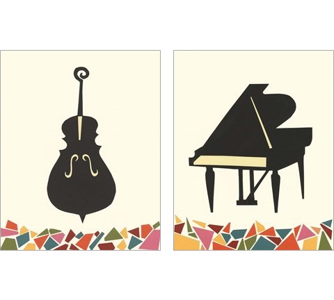 Cut Paper Instruments 2 Piece Art Print Set by Regina Moore