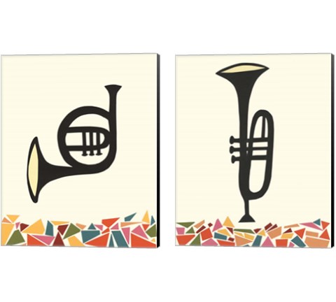 Cut Paper Instruments 2 Piece Canvas Print Set by Regina Moore