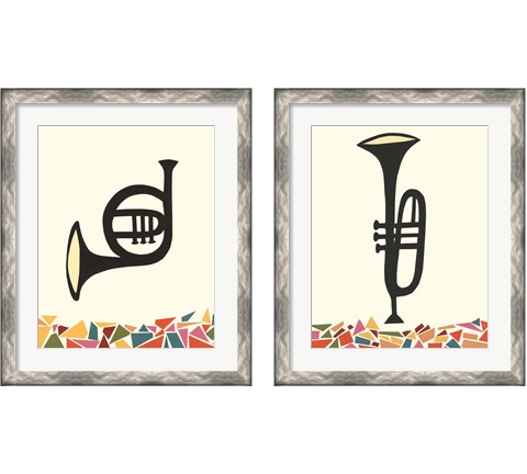 Cut Paper Instruments 2 Piece Framed Art Print Set by Regina Moore