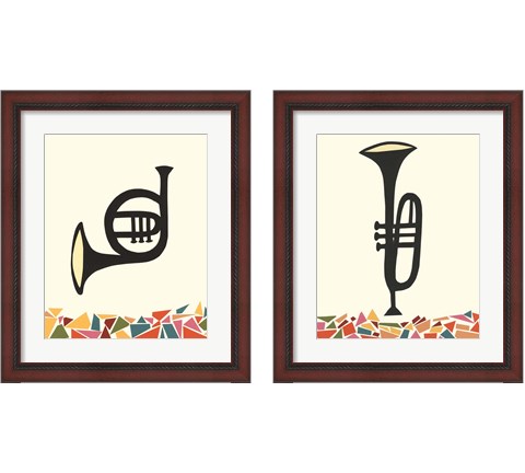 Cut Paper Instruments 2 Piece Framed Art Print Set by Regina Moore