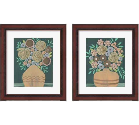 Flower Garden Bouquet 2 Piece Framed Art Print Set by Regina Moore