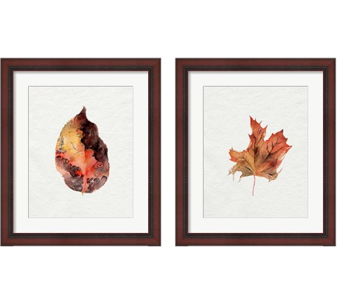 Watercolor Autumn Leaf 2 Piece Framed Art Print Set by Jennifer Parker