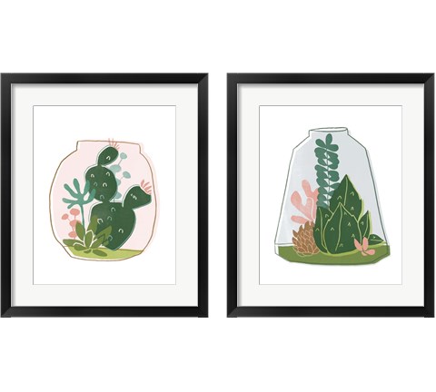 Terrarium Cameo 2 Piece Framed Art Print Set by June Erica Vess