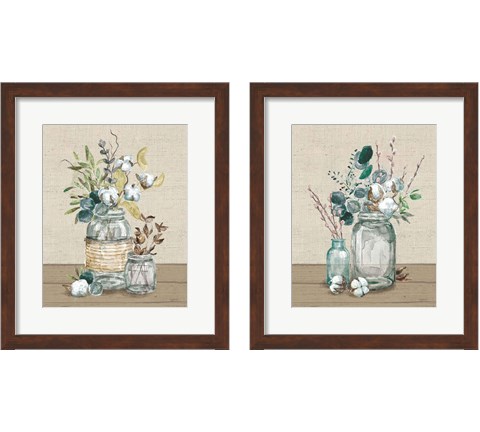 Cotton Bouquet 2 Piece Framed Art Print Set by Mary Urban