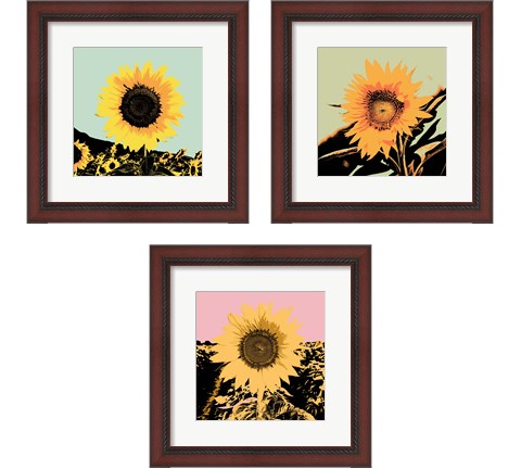 Pop Art Sunflower 3 Piece Framed Art Print Set by Jacob Green