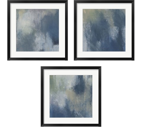 Azure Blend  3 Piece Framed Art Print Set by Regina Moore