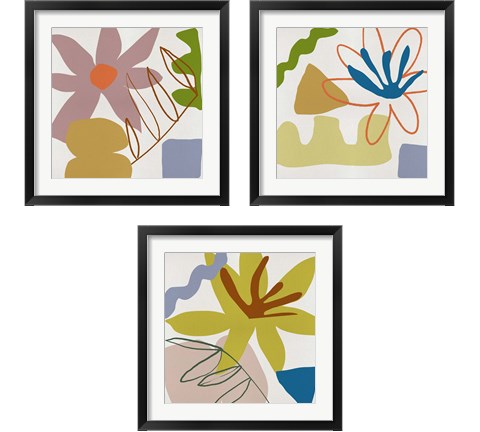 Flower Petals 3 Piece Framed Art Print Set by Melissa Wang