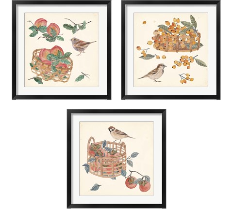 Basket with Fruit3 Piece Framed Art Print Set by Melissa Wang