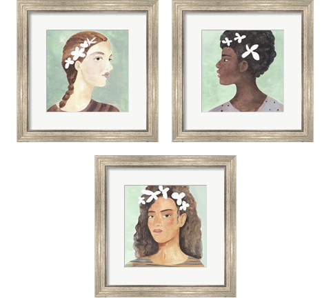 Folk Art Portrait 3 Piece Framed Art Print Set by Annie Warren