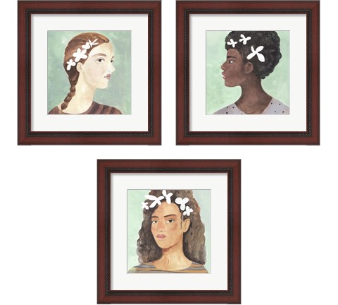 Folk Art Portrait 3 Piece Framed Art Print Set by Annie Warren