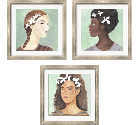 Folk Art Portrait 3 Piece Framed Art Print Set by Annie Warren