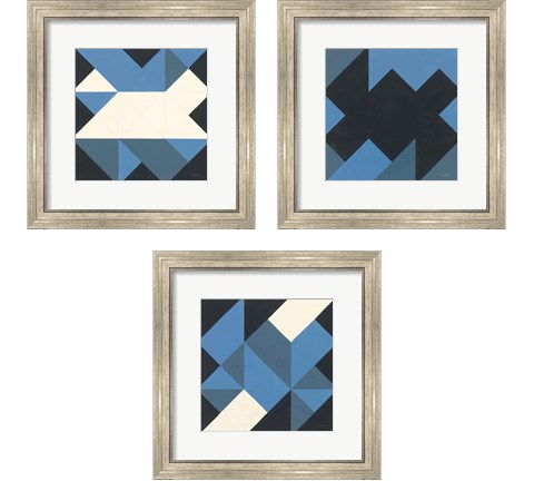 Triangles 3 Piece Framed Art Print Set by Mike Schick